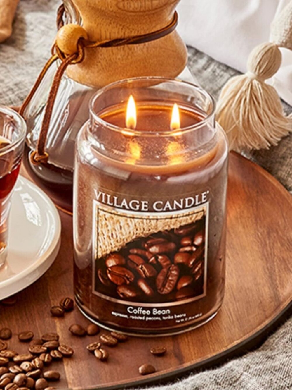 Large Coffee Bean Scented Candle in Glass Jar - 21.25 oz, Cozy Home Decor - Picture 5 of 6